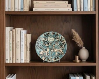 Plato de pared ucraniano vintage LKSF (25 cm) | Plato conmemorativo del 1500 aniversario de Kiev | Cerámica artística de la URSS | Decoración moderna de mediados de siglo | Golem