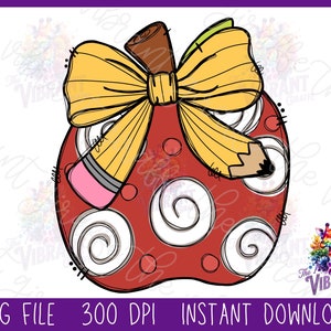 Apple Bow, Girl Apple, Back to School, First Day of School, teacher appreciation PNG, Design Digital Download, Teacher PNG, Sublimation