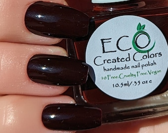 CHOCOLATE CHERRY - Black Cherry Nail Polish, Dark Brown Nail Polish, Autumn Nails