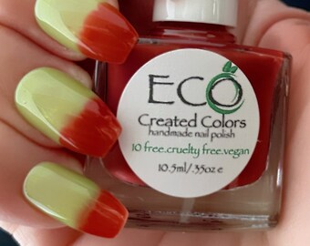 Under The Mistletoe - Red/Brown to GreenThermal Color Changing Nail Polish, Jelly Nails