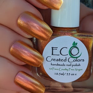 Amber Waves - Red Orange Yellow Nail Polish, Color Shifting Polish, Chameleon Polish, Shimmering Nails, Autumn Nail Polish