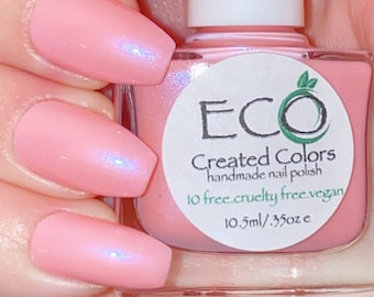 Pink Shimmer Nail Polish: Iridescent Vegan Polish