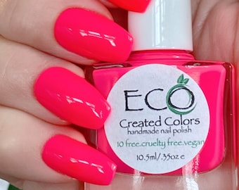 Wild Watermelon: Neon Pink Nail Polish, Bright Pink Polish, Spring Nails