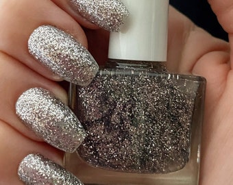 Star Struck Silver Glitter Nail Polish - Handmade, Vegan & Cruelty-Free