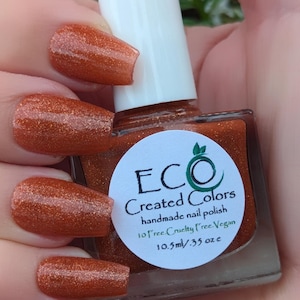 Ginger Frost - Burnt Orange Glitter Nail Polish, Holographic Polish, Autumn Colors