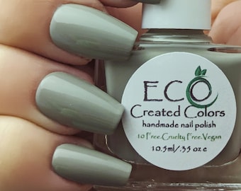 SHY Green - Light Green/Gray Nail Polish, Vegan and Cruelty Free Polish, Sage Green