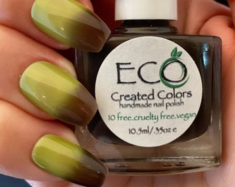 Olive Branch -  Brown Temperature Changing Nail Polish, Color Changing Brown to Green Polish