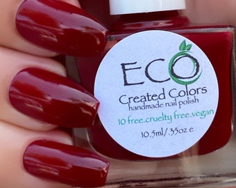 Cranberry Tart Red Nail Polish: Vegan 10-Free Formula