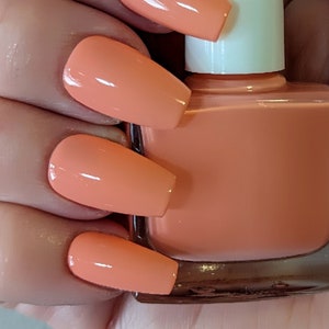 CORAL LICIOUS - Peach Orange Coral Nail Polish / Natural Polish / Spring Nails / Eco Created Colors