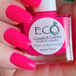 Summer Lovin : Pink Neon Nail Polish, Nail Lacquer, Cruelty Free and Vegan, Spring Nails