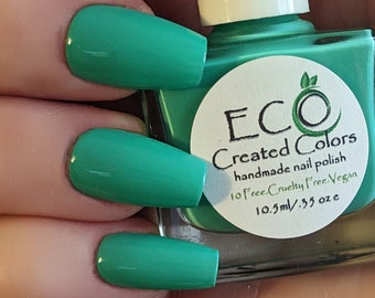 Mermaid Green Teal Nail Polish: Handmade, 10 Free, Vegan