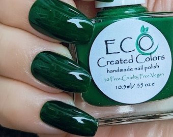 JADE - Green Nail Polish, Holiday Nails, Emerald Green Nails, Vegan and Cruelty Free