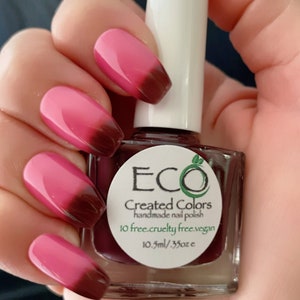 Holiday Blush - Brown to Red to Pink Thermal Changing Nail Polish, Brown Color Changing Polish, Fall Nail Polish