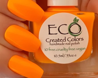 Neon Orange Nail Polish: "Dang! It's Electric!" - Handmade 10-Free Vegan Polish