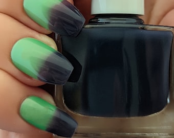 Steel and Teal Color Changing Nail Polish: Blue/Purple to Green Thermal Polish