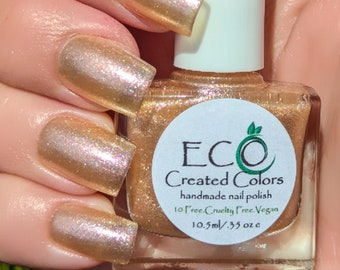 Sierra, Soft Gold Glitter Nail Polish: Handmade Shimmer Polish