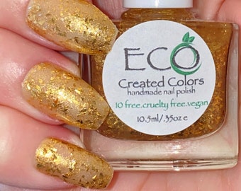 Gold Glitter Nail Polish,  Gold Flake Polish : Gold Rush