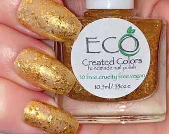 Gold Rush - Glitter Gold Nail Polish, Gold Speckle Nail Polish