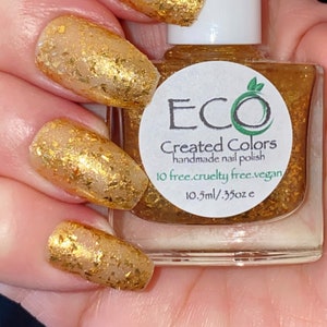 Gold Rush : Gold Glitter Nail Polish,  Gold Flake Polish