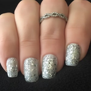 Glitter My World - Glitter Silver Nail Polish, Silver Speckle Polish, Party Nails