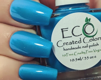 OCEAN BREEZE - Blue Nail Polish, Shimmer Blue Nail Polish, Spring Summer Nails