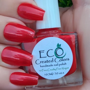 Falling in Love- Red Nail Polish, Red Shimmer Nail Lacquer, Autumn Nails