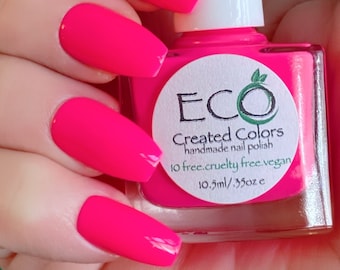 Neon Pink Nail Polish – "Summer Lovin'" 10-Free Vegan Polish