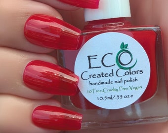 Strawberry Candy Red Nail Polish: Vegan, Cruelty-Free