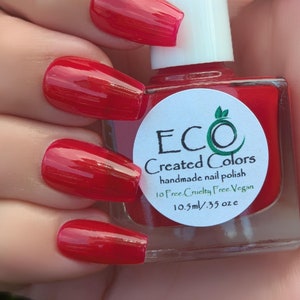 Strawberry Candy : Red Nail Polish, True Red Nail Polish, Vegan and Cruelty Free