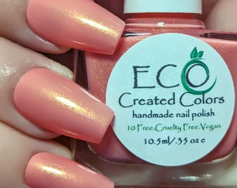 SUNKISS - Coral Nail Polish, Pink Nail Polish, Peach Nail Polish, Shimmering Glow Nail Polish