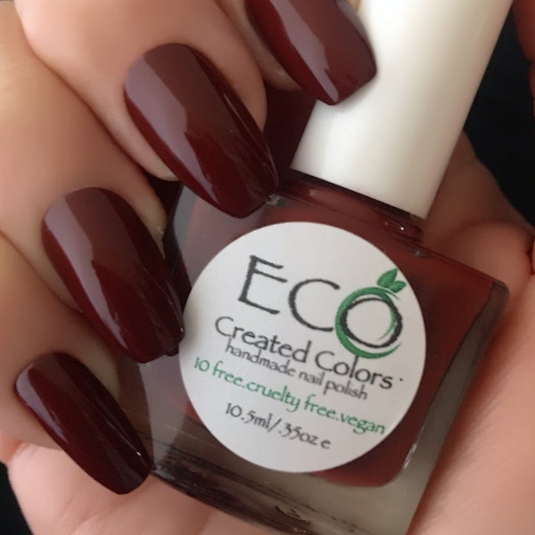 Autumn - Brown Red Polish, Dark Brown Nail Polish, Fall Nails