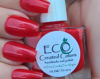 Falling in Love: Shimmering Red Nail Polish, Vegan, 10-Free Formula