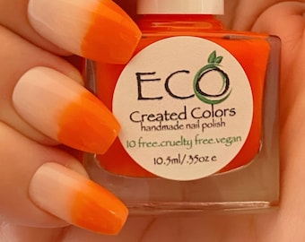 Dreamsicle Orange Thermal Color Changing Nail Polish - Handmade, Vegan