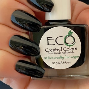 TOTAL ECLIPSE Black Nail Polish, Black Nails, Nail Art, Goth Nail Polish image 1