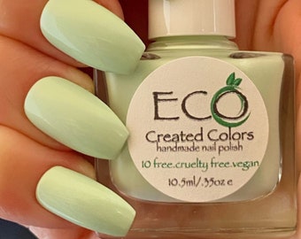 Minty: Mint Green Nail Polish, Green Pastel Polish, Summer Nails, Vegan and Cruelty Free