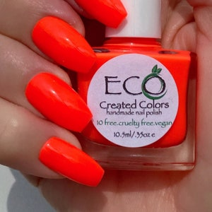 Sunset : Orange Neon Nail Polish, Summer Nail Polish, Fluorescent Nails
