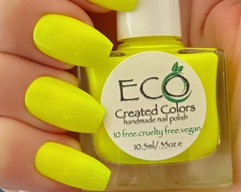 Lemon Juice : Yellow Neon Nail Polish, Nail Lacquer, 10 Free Polish, Summer Nails