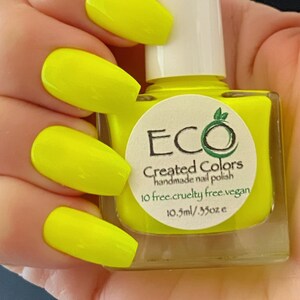 Lemon Juice : Yellow Neon Nail Polish, Nail Lacquer, 10 Free Polish, Summer Nails