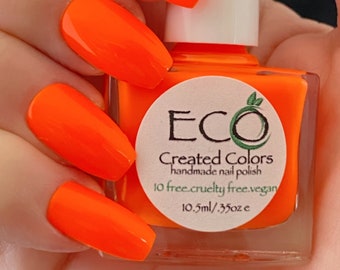 Tangerine Dream : Orange Neon Nail Polish, Nail Lacquer, Spring Nails