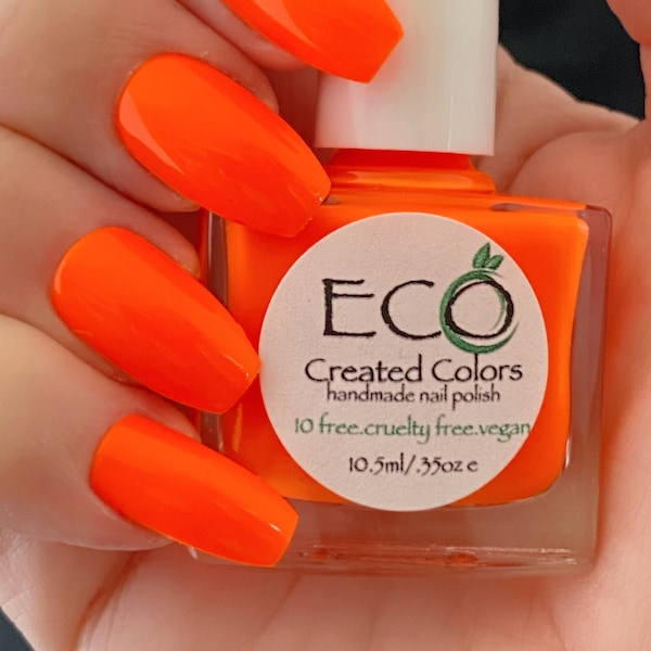 Tangerine Dream : Orange Neon Nail Polish, Nail Lacquer, Spring Nails