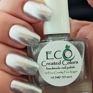 Mirror Mirror - Silver Holographic Shimmering Nail Polish, Jelly Nail Polish, Silver Glitter, Holiday Nails