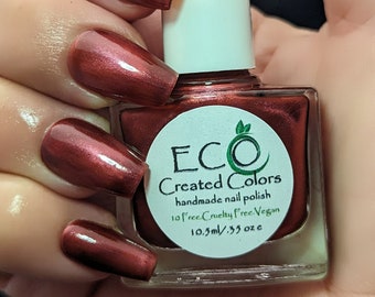 Scarlet Oasis Red Magnetic Nail Polish: Color Shifting Metallic Nail Art