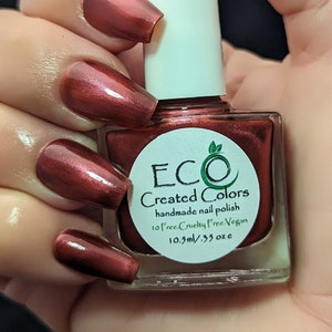 Scarlet Oasis - Red Nail Polish, Magnetic Polish, Color Shifting Metallic Nails, Nail Art, Vegan and Cruelty Free