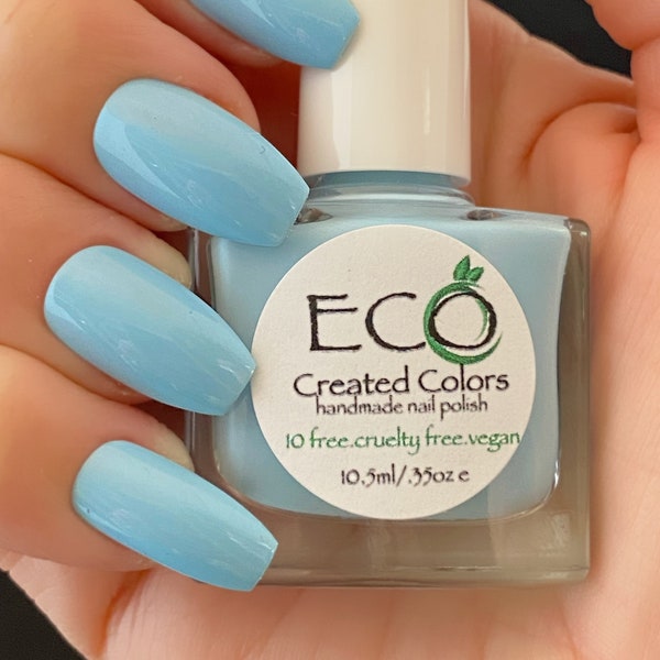 Sky High - Light Blue Nail Polish, Blue Nail Polish, Pastel Blue Nails, Summer Nails, Natural Polish