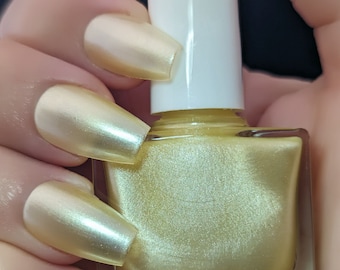 DAISY - Yellow Nail Polish, Pastel Yellow Shimmer Nail Polish, Spring Summer Nails