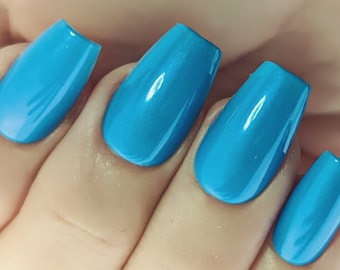 OCEAN BREEZE - Blue Nail Polish, Shimmer Blue Nail Polish, Spring Summer Nails