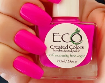 It's a Magenta Day, Pink/Purple Neon Nail Polish: Handmade 10-Free Vegan Polish