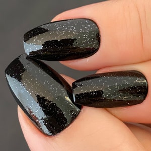 Black Glitter Nail Polish, Black Nails, Glitter Polish, Holiday Nails: Winter Nights