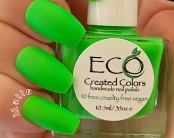 RIDDLER - Matte Nail Polish, Green Matte Polish, Neon Green Polish, Halloween Nails