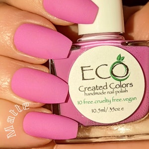 Pink Matte Nail Polish: Vegan, Cruelty-Free &#39;FLAMINGO&#39;